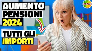 Aumento PENSIONI 2024  tabella Rivalutazione 54 GENNAIO perequazione  ADEGUAMENTO INFLAZIONE [upl. by Nevetse]