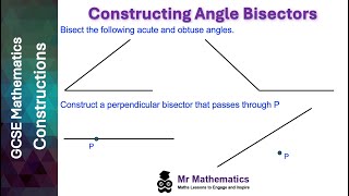 Constructing Angle Bisectors  Mr Mathematics [upl. by Pitzer564]