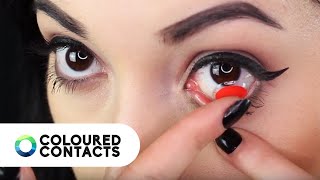 How To Put In Coloured Contacts  Using Lenses For Beginners with Lady Paradoxx [upl. by Ahsirtak]