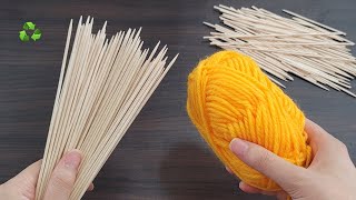 INCREDIBLE How to make money with wood stick and yarn at home  DIY recycling craft ideas [upl. by June]