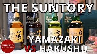 Whiskey Wanders Suntory Medley Yamazaki 18 Vs Hakushu 18 Vs Yamazaki 12 Vs Hakushu 12 Las Vegas [upl. by Enyalahs]