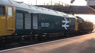 DIESEL CLASS 40 D345 HEADS 2 CLASS 50 amp CLASS 45 TO SWANAGE DIESEL GALA 100523 [upl. by Palila]