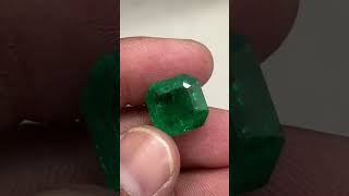 Emerald Asscher cut loose Gemstone Muzo colambia emerald vivid Green emeraldgemstone customgems [upl. by Tildie]