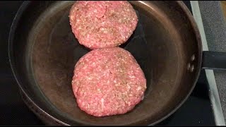 How to make a Cheesburger – Juicy Luzy – in a Carbon Steel Pan Pan made by Kockums Jernverk Sweden [upl. by Takken]