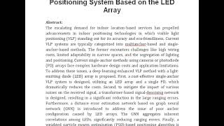 Deep Learning Enhanced Visible Light Positioning System Based on the LED Array [upl. by Anera]