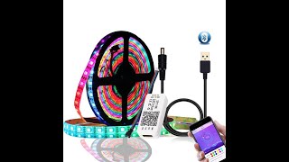 DC5V 1M 2M WS2812B 5050 bluetooth USB APP Control RGB Individually Addressable LED Strip Light [upl. by Junie]