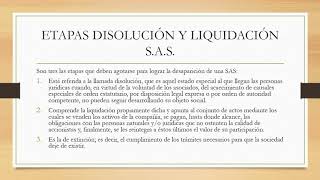 VÍDEO DISOLUCIÓN Y LIQUIDACIÓN SOCIEDAD POR ACCIONES SIMPLIFICADA [upl. by Padegs]