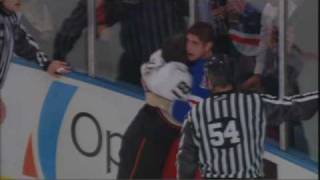 Drew Miller vs Brandon Dubinsky Jan 20 2009 [upl. by Teyut]