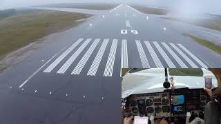 Landing CYZV SeptÎles Canada ILS 09 Exterior and Cockpit View [upl. by Notfol]