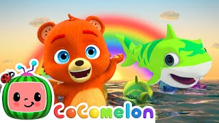 Colorful Baby Shark Song  CoComelon Animal Time  Learning with Animals  Nursery Rhymes for Kids [upl. by Nollat]