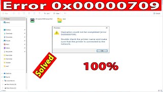 Operation Could Not be Completed Error 0×00000709 Fix Sharing Printer Error [upl. by Eitsirk303]