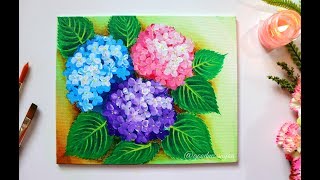 STEP by STEP Hydrangea Flower Painting for Beginners using Easy Techniques [upl. by Lexine]