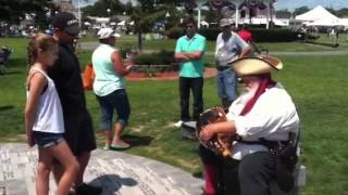 A pirate plays a hurdy gurdy at the canal centennial [upl. by Anitsyrhk]