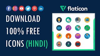 How to download 100 free icons Hindi  Flaticon Tutorial [upl. by Helas]