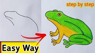 Frog Drawing Easy Step by Step by  How To Draw Frog Easy Way  Drawing Frog Easily [upl. by Adnilym]