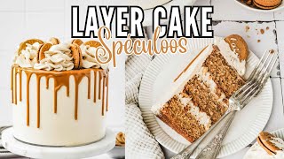 Layer Cake Spéculoos  Super Gourmand avec Glaçage Mascarpone Spéculoos Lotus  Sweetly Cakes [upl. by Akitahs735]