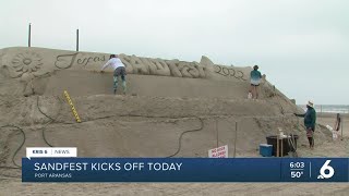 Early morning peek at Texas Sandfest before gates open [upl. by Sivel]