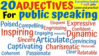 Learn 20 ADVANCED Adjectives for Public Speaking in 9 minutes [upl. by Su]