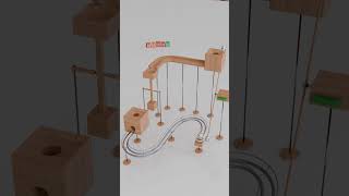 Ball on a Wooden Circuit 4 shorts marblerun animation [upl. by Roselane62]