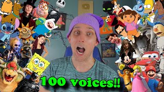 100 Voice Impressions in 8 minutes [upl. by Haleemak]