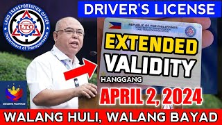 LTO extends VALIDITY of Drivers License until April 2 2024 [upl. by Tsiuqram]