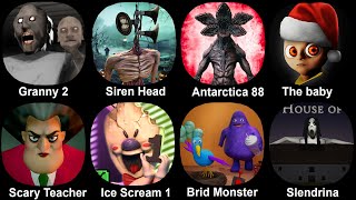 Granny 2 Siren Head Antarctica 88 The baby In Yellow Scary Teacher Ice Scream 1 Brid Monster [upl. by Honebein670]