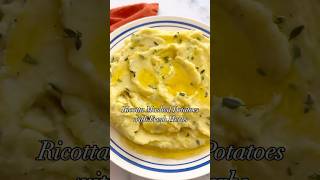 Ricotta Mashed Potatoes with Fresh Herbs 🥔 mashedpotatorecipe thanksgivingfood thanksgiving [upl. by Weber]