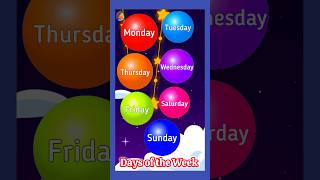 Learn the names of the days of the week  Sunday Monday Tuesday week song preschool [upl. by Nairad]