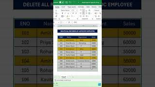 Excel Interview Question 177 Delete Multiple Data relating to specific employee Data [upl. by Chaiken]