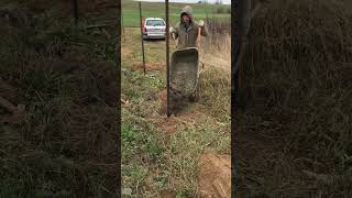 Installation of fence posts🗼 construction diy satisfying garden work landscape [upl. by Aileve]