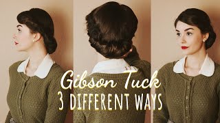 3 Ways To Create A Gibson TuckRoll  Hair Tutorial [upl. by Haldes]