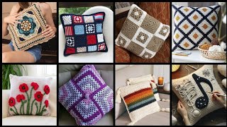 2024 Crocket Hand knitted Cushion Cover DesignsCrochet Cushion Covers designs ideas [upl. by Winne]