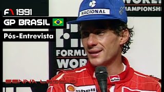 SENNA Legend  1991 F1 GP Brasil PósColetiva de ImprensaEntrevista » AYRTON SENNA Imagem HD [upl. by Swee]