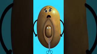 potato 🥔 gets 3 babies  Emergency Csection food birth😱💔 fruitsurgery shorts [upl. by Yniffit]