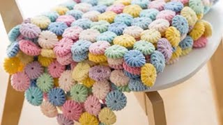 How to crochet macaron circle afghan blanket easy for beginners [upl. by Leesen33]