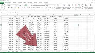 Como calcular e corrigir o FGTS de todo o período pelo índice do JAM no Excel [upl. by Aisila]