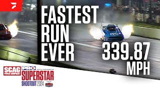 The Fastest Drag Racing Run Ever Laid Down At PRO Superstar Shootout [upl. by Hcab]