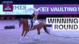 Manon Moutinho 🇫🇷 takes crown first time ever  Winning Round  FEI Vaulting World Cup™ Final 2022 [upl. by Kennard]