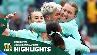 Uzbekistan v CommBank Matildas  Highlights  Paris 2024 Asian Qualifier [upl. by Schwarz]