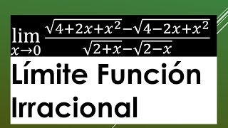 Limite de una función irracional con raíces en numerador y denominador [upl. by Aicirtel317]