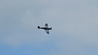 Spitfire Flypast Horsted Keynes Bluebell Railway Southern at War 010624 [upl. by Nolyarb]