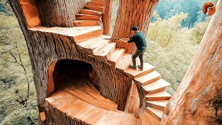 Man Builds Secret Tree House in the Middle of the Forest  Start to Finish by ArtSportArtSport [upl. by Ayatnwahs]