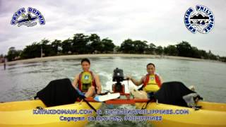 Squire Kayak Catamaran Motor version 1st test [upl. by Ainoet]