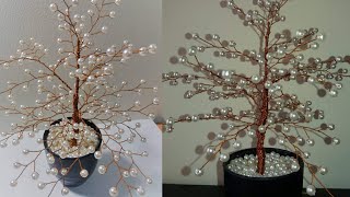 DiyPearl Wire TreeCopper wire tree tutorialhow to make a pearl tree [upl. by Pincince583]