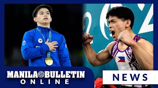 Carlos Yulo bags PH first gold in Paris Olympics after ruling floor exercise [upl. by Delija284]