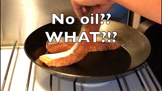 No Oil Carbon Steel Pan Seared Salmon possible [upl. by Olegna]