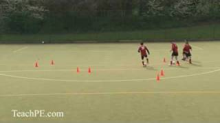 Soccer Drills  Control skills  Passing Through Gates [upl. by Einalam]