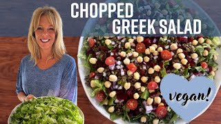 Chopped Vegan Greek Salad  Kathys Vegan Kitchen [upl. by Eatnad]