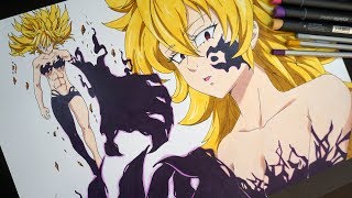 Drawing Derieri From The Seven Deadly Sins  Nanatsu No Taizai [upl. by Lampert]