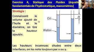 Exercice 4 Statique des Fluides équation fondamentale de lhydrostatique manomètres [upl. by Voletta466]